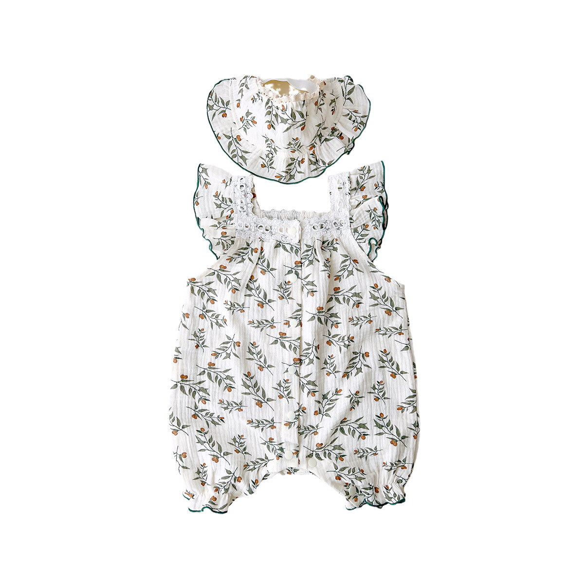Ropa de bebé estilo fino de verano, absorbente de sudor, transpirable, bebé recién nacido, traje de una pieza fresco, traje de escalada, bolso de cien días