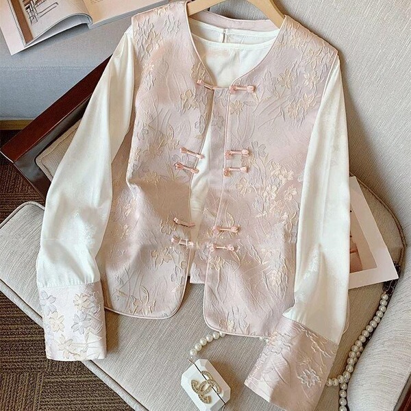 Women's Sweet American Style Embroidered Spring Chinese Style Vest 2026 Versatile New Top Spring Plus Size