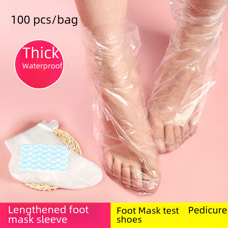Foot Mask cover disposable hand mask lengthened bag anti-cracking foot mask foot cover waterproof shoe cover plastic foot cover hand mask cover