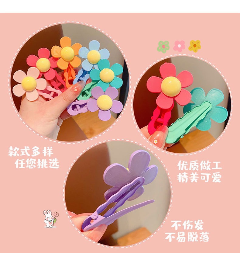 2pc Koreanische Nette Blume Bunte Haarnadel Haar Klaue Clips Griffe für Mädchen Frauen Kinder Kind Haar Party Zubehör Krabben stirnband – Detail 4