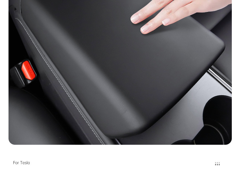 Tesla Model 3/Y Armrest Box Cover Carbon Fiber Pattern Protective Cover Center Console Interior Accessories 2022 Old Model