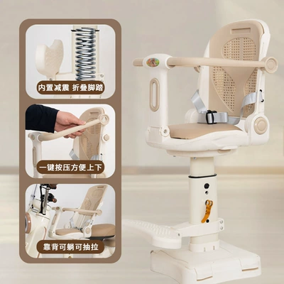 Electric Car Child Seat Front Seat, Reclining and Rotating Battery Car Baby Seat Child Baby Wholesale (Electric car child seat) - light-brown-color-no-music-no-rotation-can-sit-or-lie-down