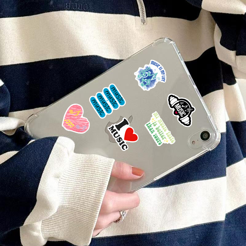 50 枚 I LOVE MUSIC ステッカー防水 PVC スーツケースノートブッククロスボーダーホット販売装飾ステッカー卸売|undefined