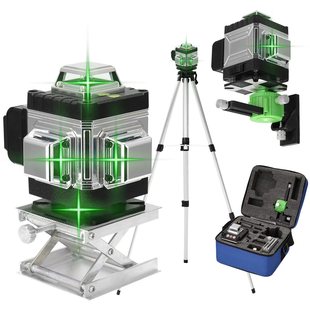 Silver electroplated green light green line level 4D16 line laser high precision highlight indoor and outdoor floor sticking instrument