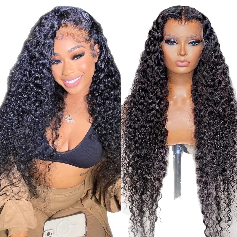 European and American Women's Fashionable Black Long Curly Lace Wig Amazon Cross-Border Synthetic Fiber Wig Small Curly Wig