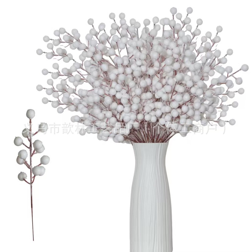 Ramas de Frutos Rojos Artificiales Plástico y PU para Bodas y Decoración del Hogar image 38