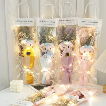 感恩圣诞节袋装美乐蒂公仔玩偶干花束送男女朋友老婆闺蜜生日礼物