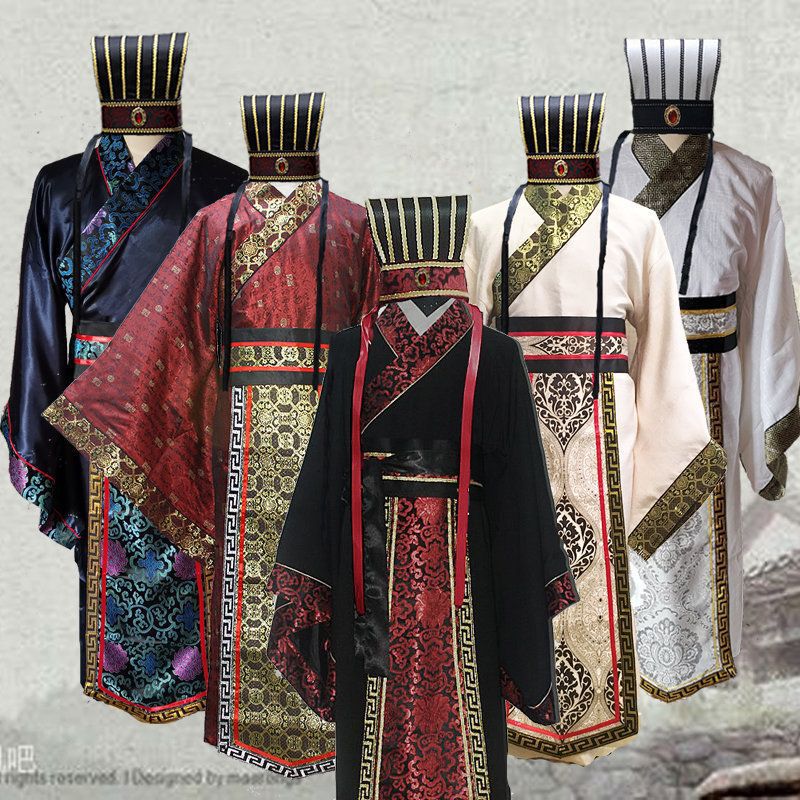 Ancient Costume Men's Han Dynasty Tang Suit Qin Dynasty Spring and Autumn Warring States Period Three Kingdoms Official Uniform Han Dynasty Official Ancient Performance Costume
