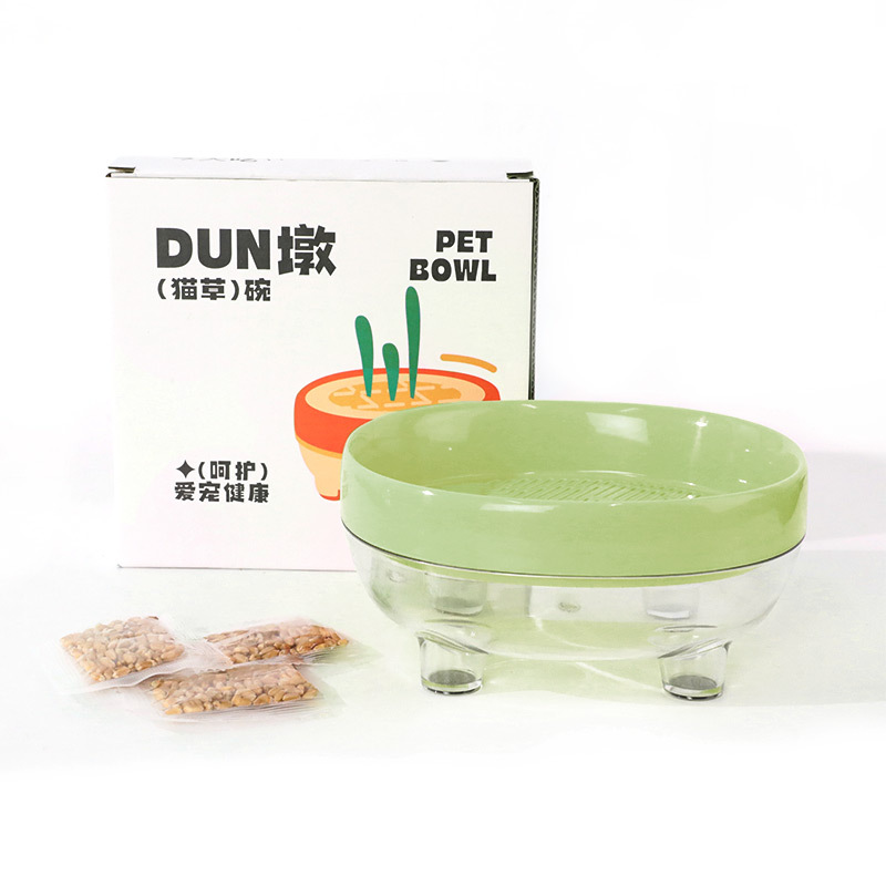 Spot de hierba para gatos sin tierra, gato perezoso escupir bolas de pelo bocadillos semillas hidropónicas bolas de descabello bocadillos para gatos comida al por mayor