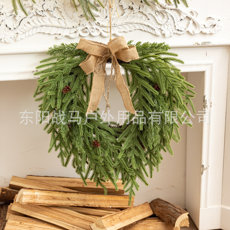 25 New Cross-Border Bow Christmas Tree Ornaments Accessories Pendants Christmas Holiday Glue Heart-Shaped Front Door Ornaments