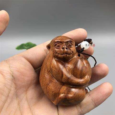 沈水ラオス黄花梨木雕手件文游胡桃手串十二生肖豚ストラップ置物牛|undefined