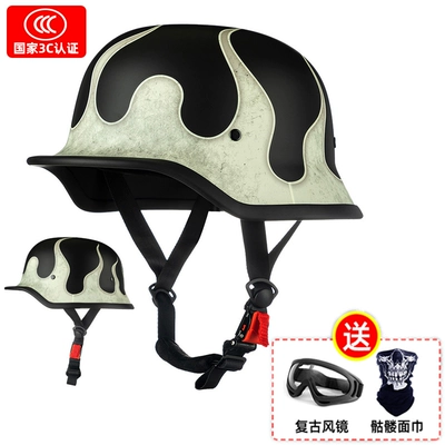 Motosiklet dəbilqələri – Helmets - m-matt-black-ruihuo-silver-nostalgic-classic