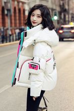 2025爆款白鸭绒羽绒服女冬季短款免洗字母亮面加厚撤柜面包服特价