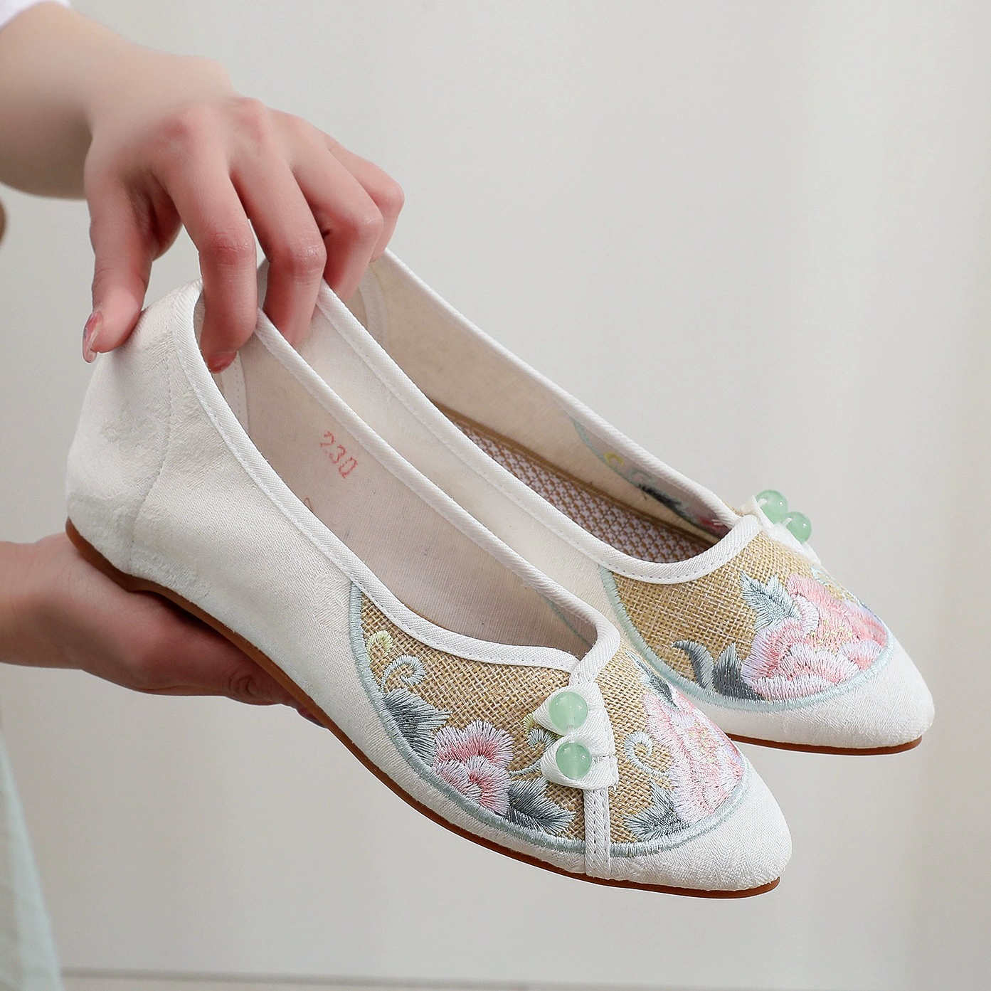 [Dream Bamboo] Жаккардовые хлопковые туфли с вышивкой в китайском стиле, повседневные Чонсам с женской обувью ханьфу