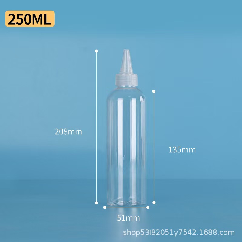 Botellas de boca puntiaguda exprimidas transparentes al por mayor al contado de 30 ML 50 ml en botellas de plástico PET en botellas vacías de pigmento de pegamento