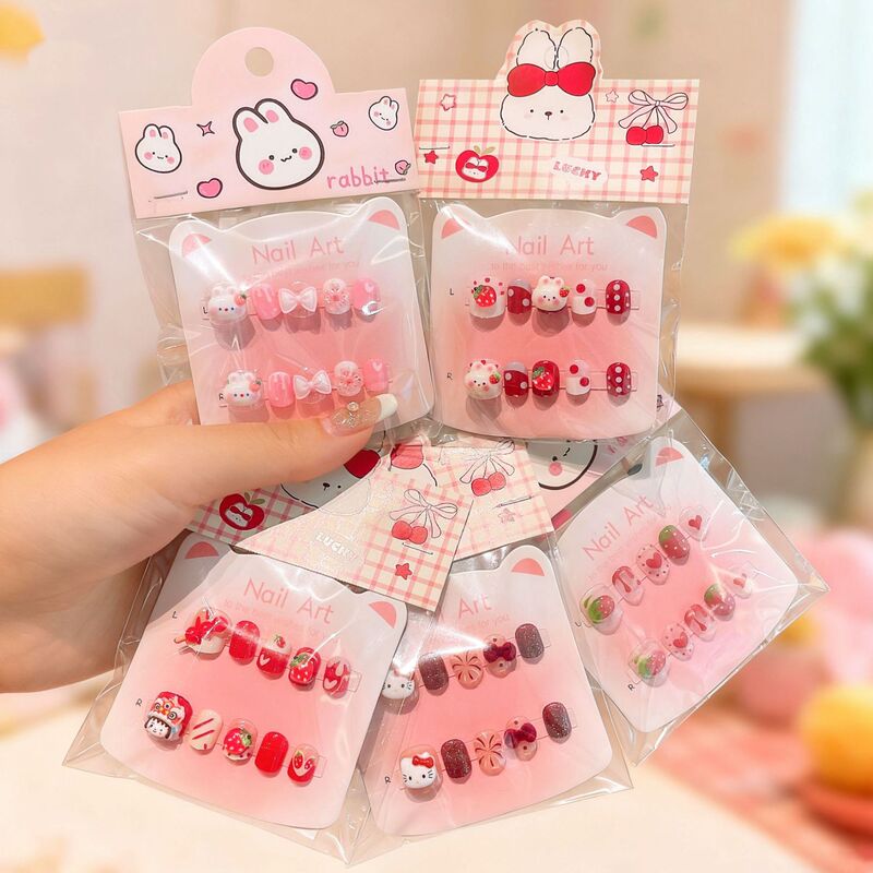 Children's Handmade Nails Cartoon Nail Stickers Removable Nail Stickers Little Girl Dress up Nail Art Set Children's Handmade Nails Cartoon Nail Stickers Removable Nail Stickers Little Girl Dress up Nail Art Set