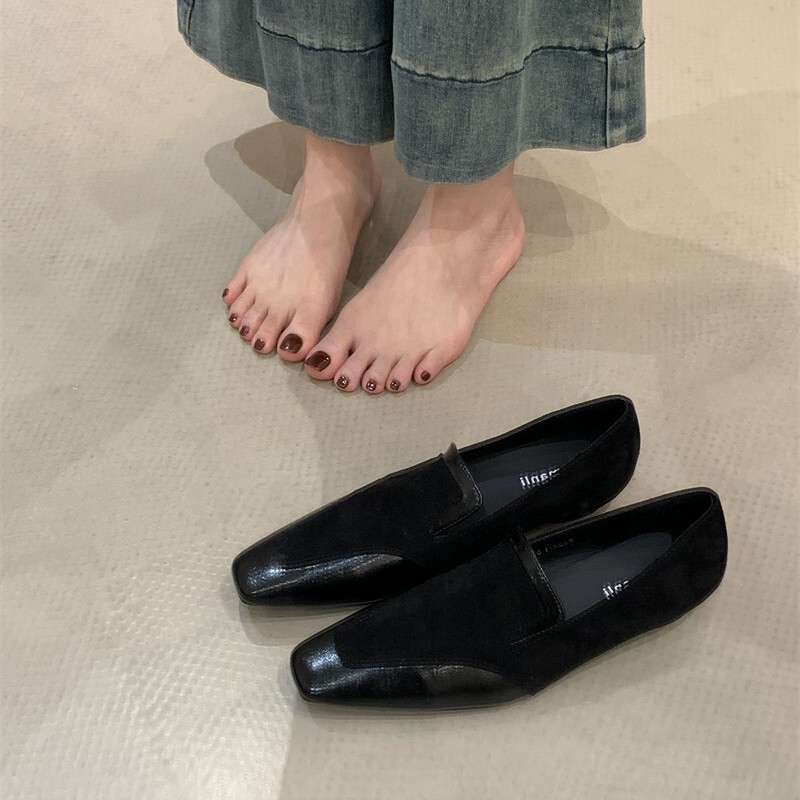 2025年新款小方头低跟女士穆勒鞋百搭气质皮鞋玛丽珍通勤单鞋|undefined