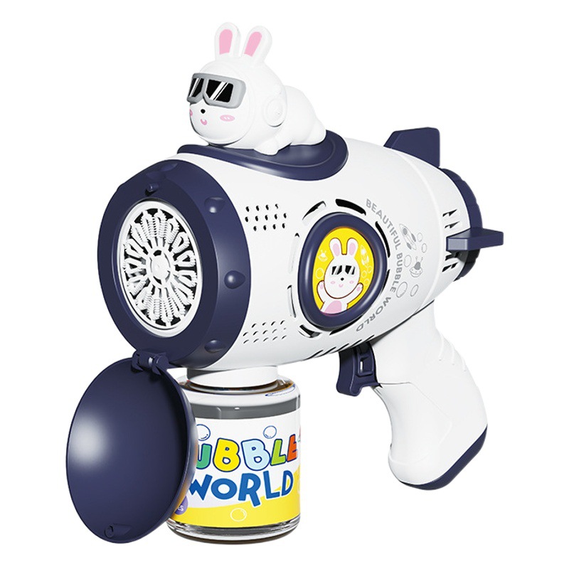 2023 Internet popular espacio lindo conejo burbuja pistola automática porosa a prueba de fugas burbuja máquina juguetes al aire libre al por mayor
