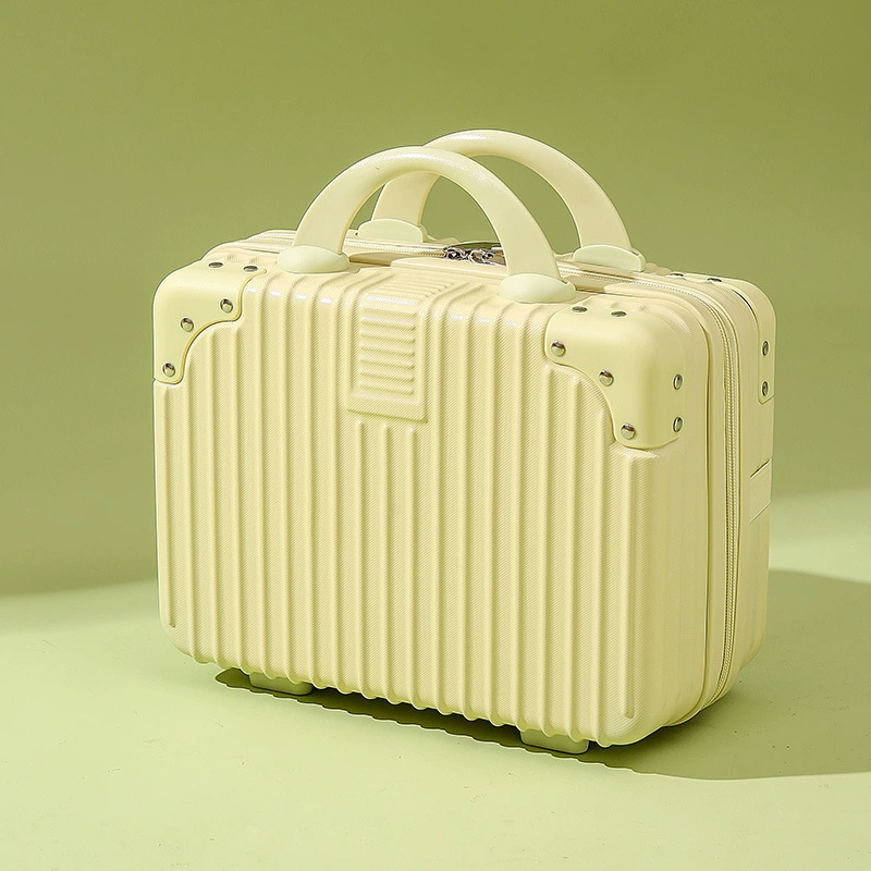 Mini Makeup Suitcase, 14-inch Portable Storage Box, Hard-shell Organizer with Password Lock