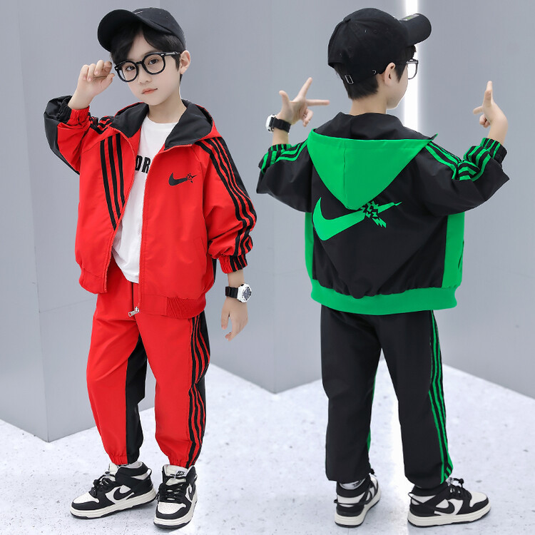 Boys' Spring and Autumn Striped Sports Suit 2026 New Stylish Two-Piece Set for Children, Trendy Foreign Trade Clothing for Young Children Boys' Spring and Autumn Striped Sports Suit 2026 New Stylish Two-Piece Set for Children, Trendy Foreign Trade Clothing for Young Children