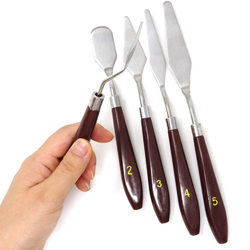 5-piece scraper set, pigment palette knife, gouache scraper, painting knife, direct supply of paint stainless steel art scraper from the manufacturer