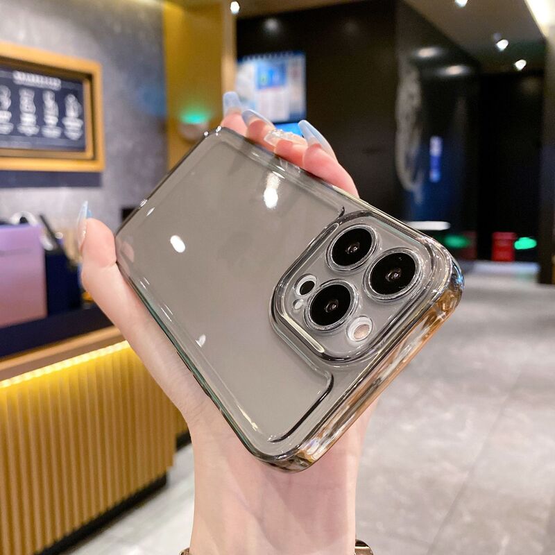 Apple 13pro スペース透明携帯電話ケース iphone17 落下防止オールインクルーシブ 14 細穴ストレートエッジ保護カバー 1 に適しています。|undefined
