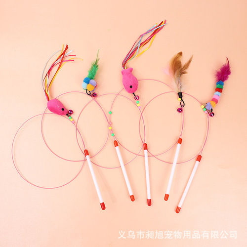 Cat toys self-pleasure cat stick, bite-resistant feather bell artifact, cat toys, kittens, catnip balls, cat supplies