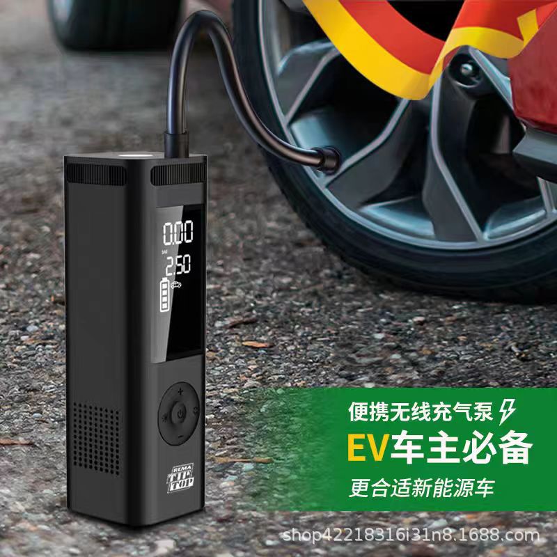 蒂普拓普无线车载充气泵便携式轮胎充气机智能胎压数显汽车打气泵