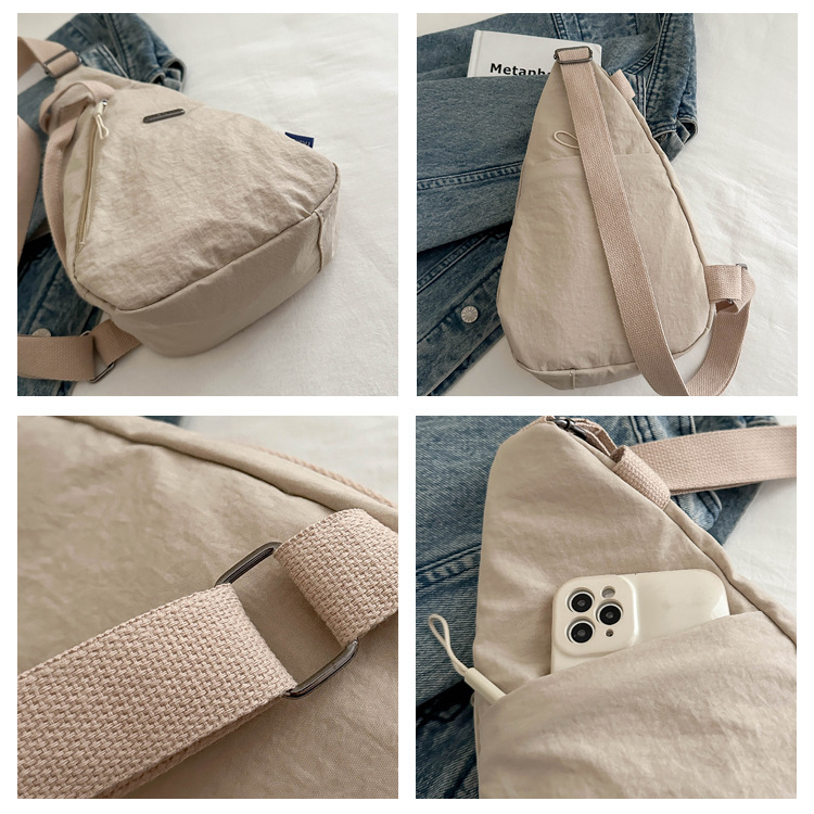 The new large-capacity, fashionable and versatile Korean casual chest bag for autumn and winter, as well as the simple travel canvas bag, are selling well among women undefined