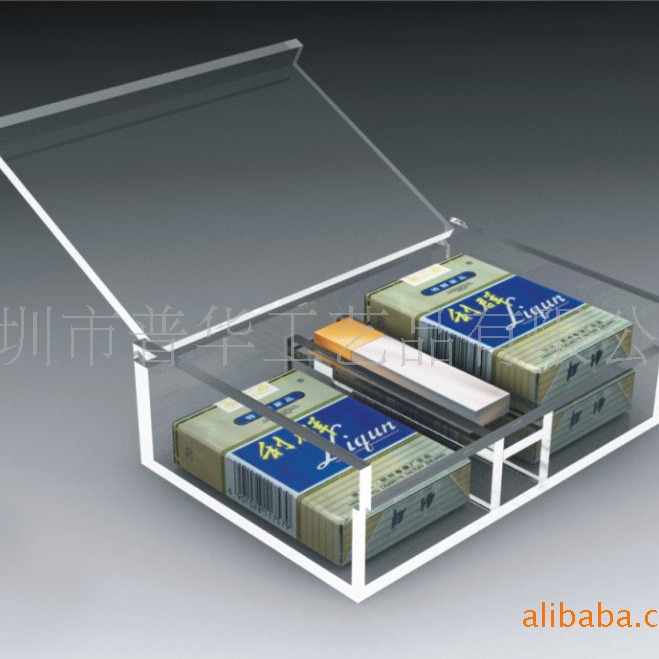 亚克力透明翻盖多格收纳盒 烟火机小饰品储物盒防尘盒厂家直销