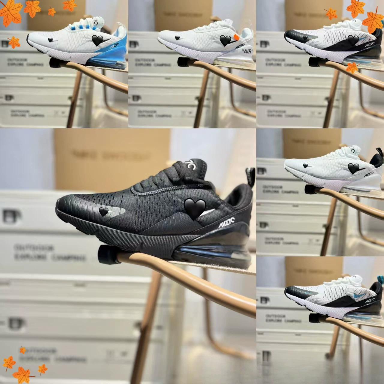 2025 Pure Original Air Max 270 Men's and Women's Sports Shoes Air Cushion Cushioning Mesh Breathable Casual Running Shoes