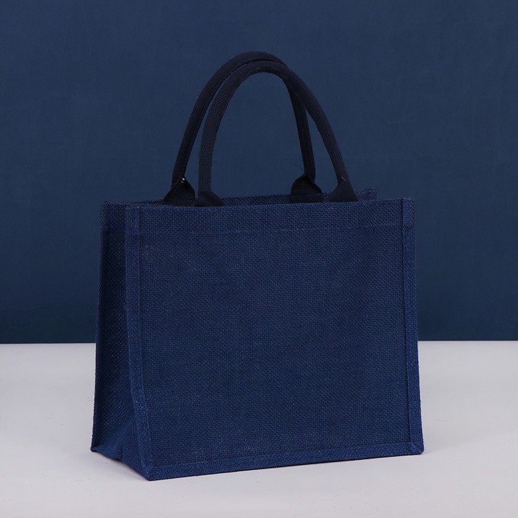Bolsa de arpillera azul, bolsa de arpillera portátil de gran capacidad, bolsa de regalo, logotipo impreso, empresa muji MUJI