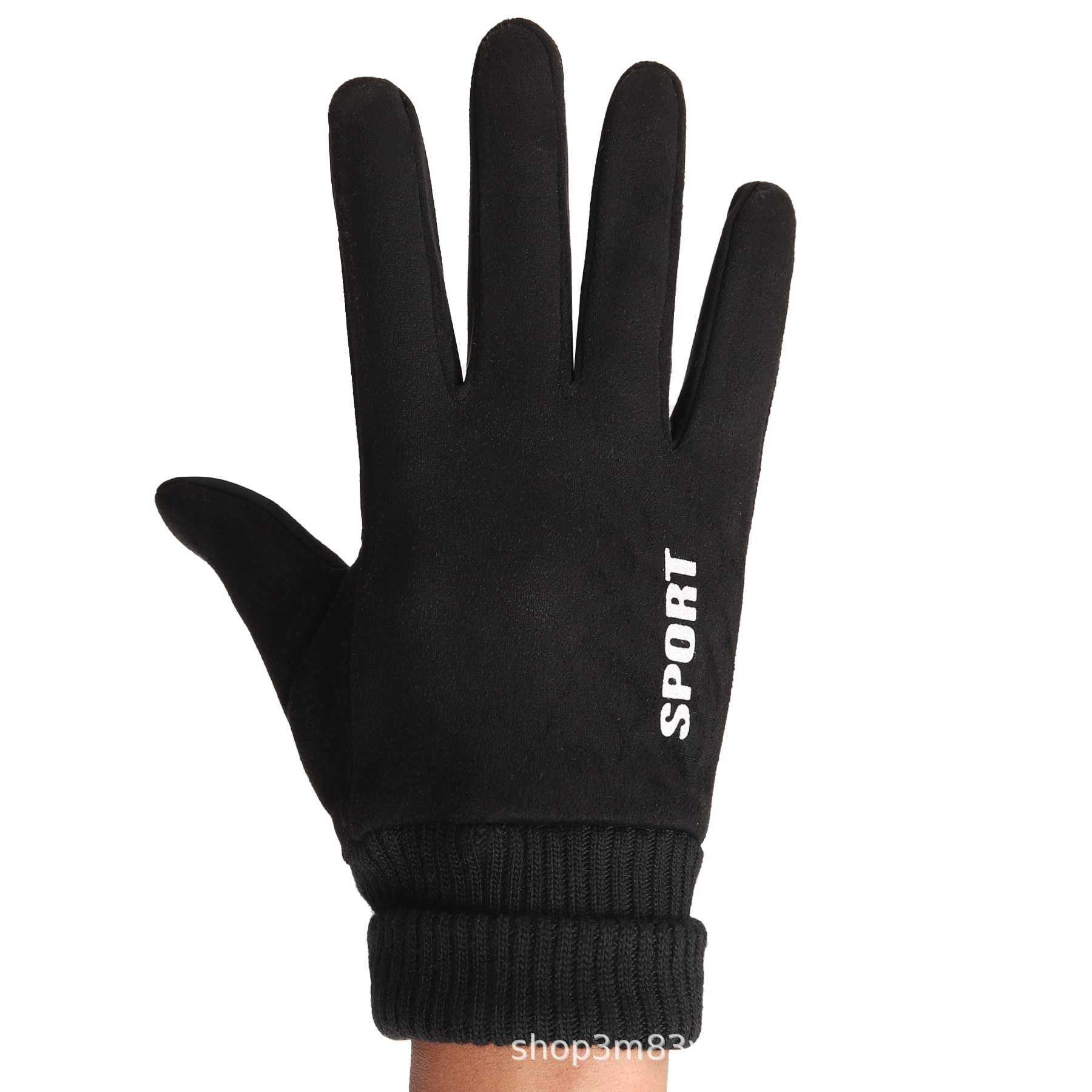 Guantes de gamuza de invierno de los hombres forrado de lana caliente a prueba de viento a prueba de frío antideslizante pareja guantes de pantalla táctil mujeres al por mayor