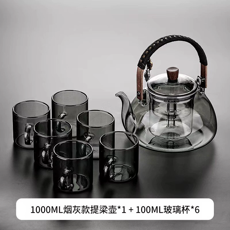 Полумесяц намоток на веревке, паровой чайник, стеклянный чайный чайник, варочный чайник двойного назначения, один горшок кунг-фу, чайный сервиз