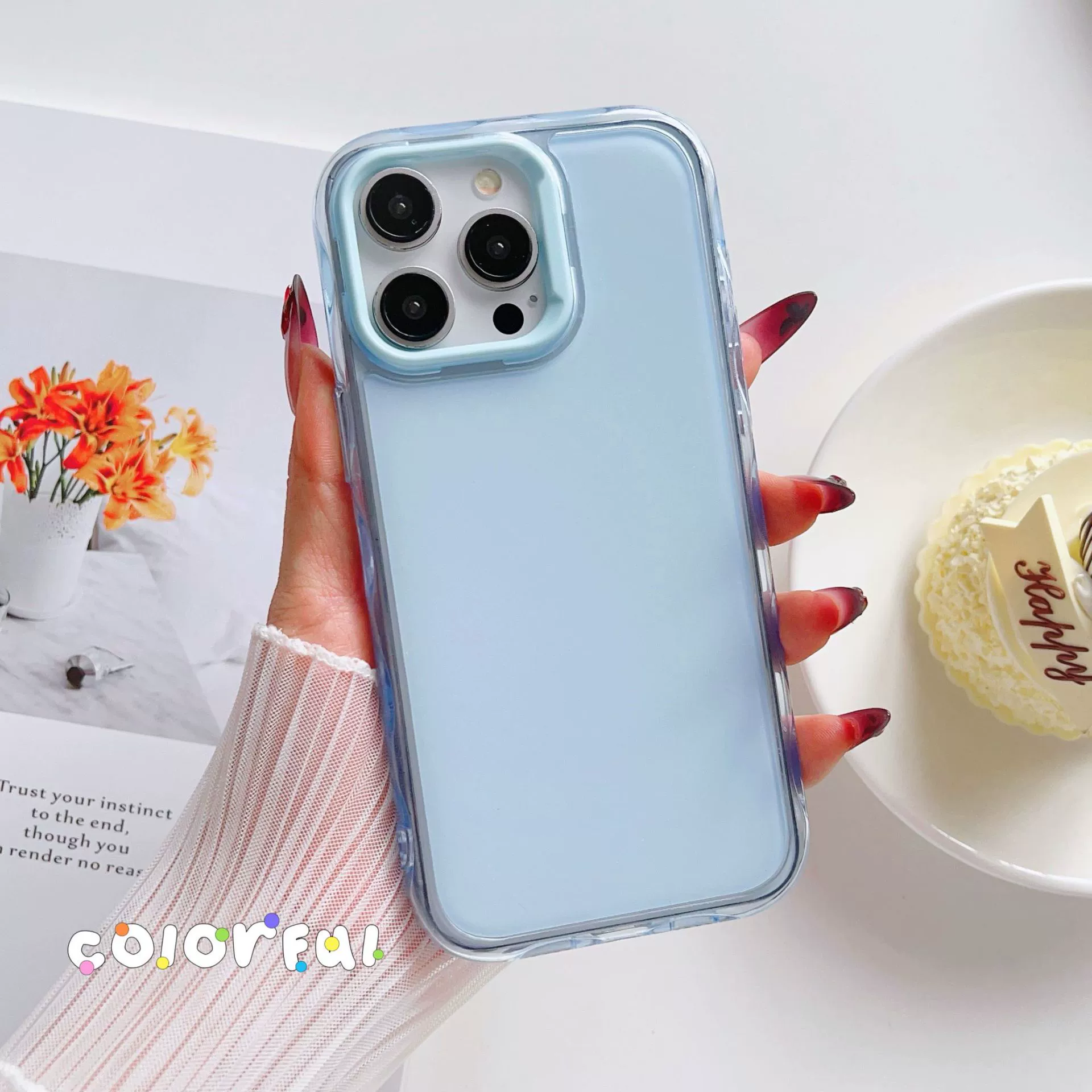 Чехол для телефона Apple iPhone 15–17 совместимый, защита объектива 3-в-1, пастельные цвета