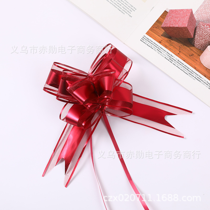 Flores de organza mate n.º 50 atadas a mano, decoración para bodas, suministros para tiendas de textiles para el hogar, adornos florales, cintas de colores metálicos.