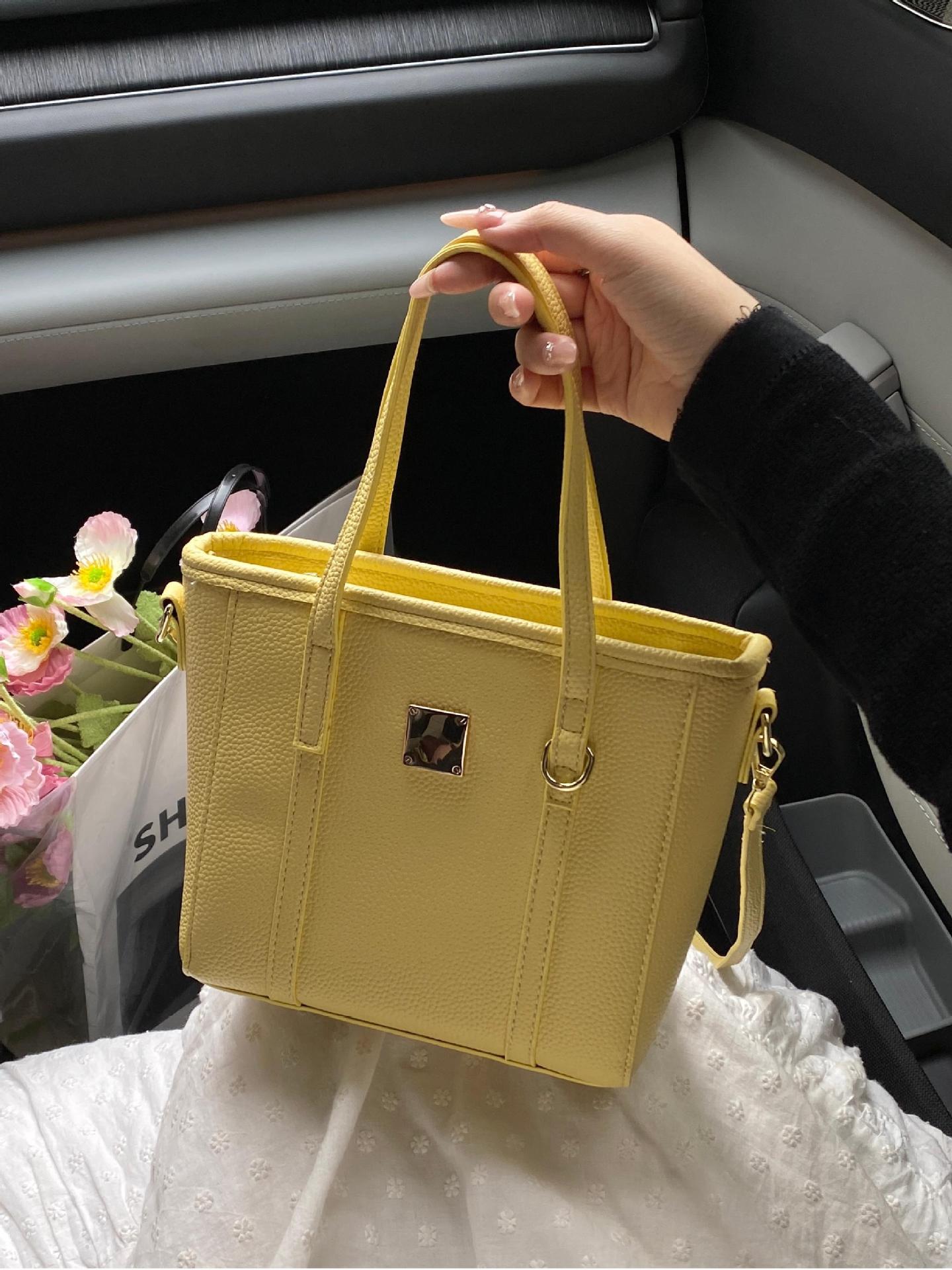 Tendencias de moda de comercio exterior bolso de cubo de mano femenino 2025 nuevo estilo estilo occidental bolso de hombro todo fósforo bolso de mensajero de viaje de trabajo