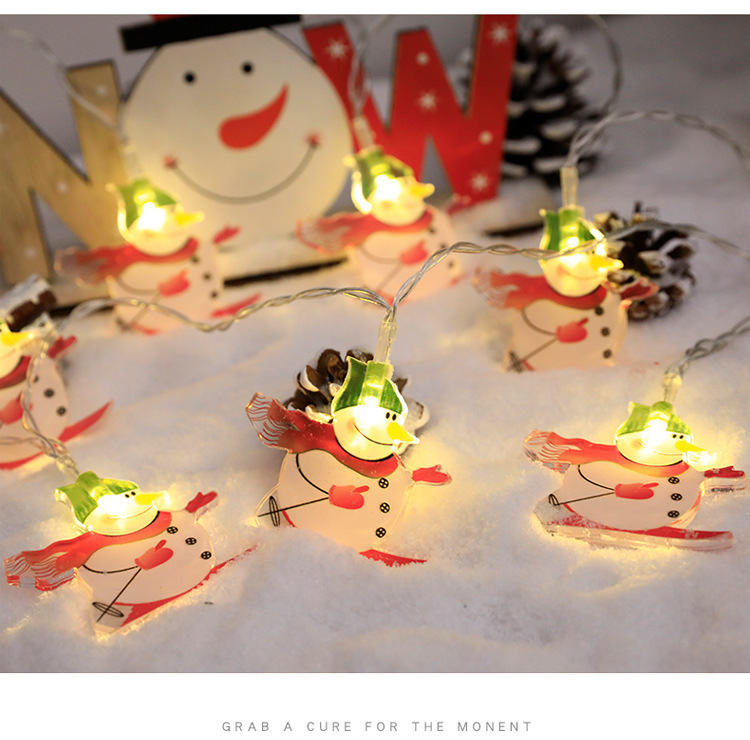 圣诞节灯串LED新款圣诞老人串灯电池盒USB雪人企鹅造型装饰彩灯详情13