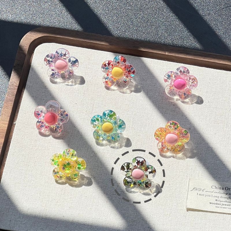透明亮片五瓣花鞋带扣水晶亮片花鞋花儿童鞋子饰品德训鞋DIY装饰|undefined
