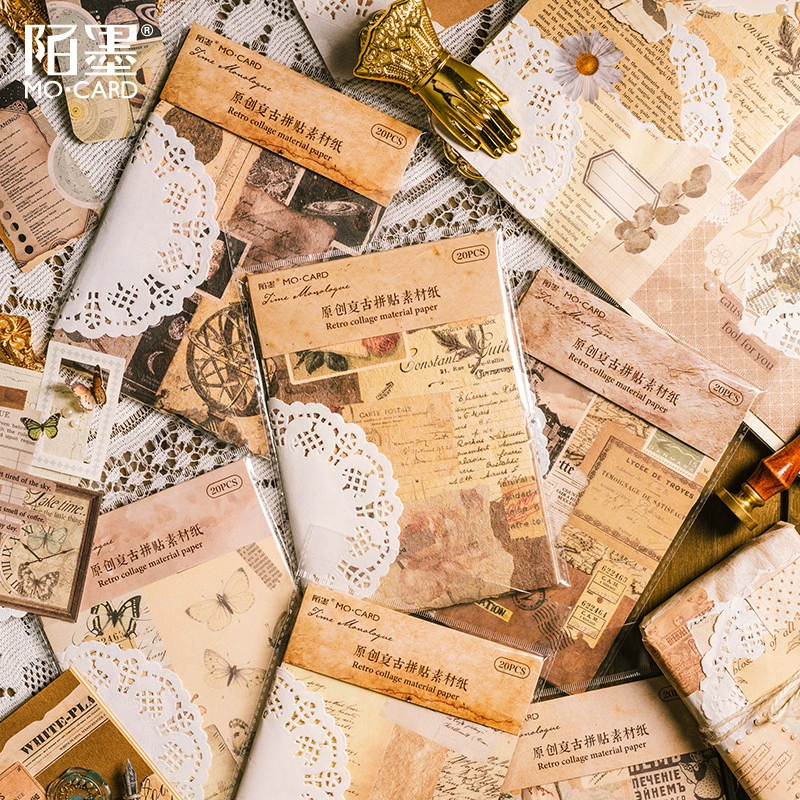 Время Монолог Серия Мо Чернила Материал Бумага Ретро Коллаж Фирменный Бланк Завод Ручной Счет Украшение Базовая Бумага 20 6