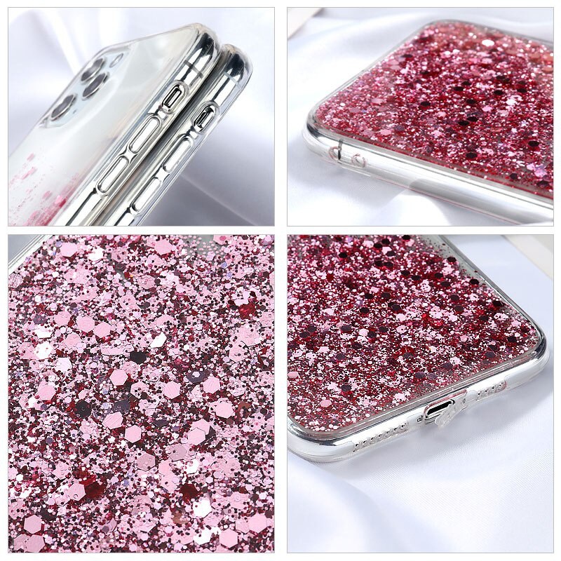 Drip glue suitable for Samsung S8 S9 phone case glitter S10 Plus Starry Sky S20 groove TPU_voghion.com