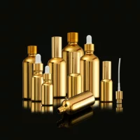 Оптовая продажа Гальваника Косметическая Бутылка Золотое Стекло Масляная Бутылка Смазка Спрей Бутылка Пустая Бутылка