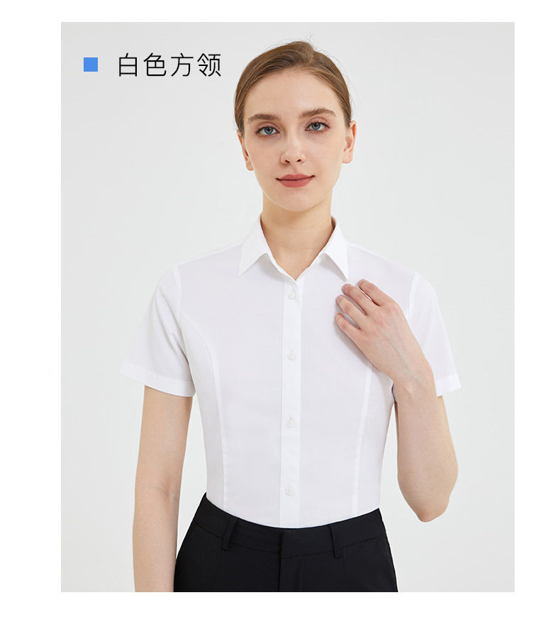Áo sơ mi nam dài tay cổ lật vừa vặn, không cần ủi, phù hợp đi làm — Màu Xanh nhạt-dài tay nữ-cổ vuông, Màu Xanh nhạt-dài tay-cổ vuông nam, Màu Xanh nhạt-dài tay-kiểu nữ-cổ chữ V, Trắng dài tay nam cổ vuông chi tiết 17