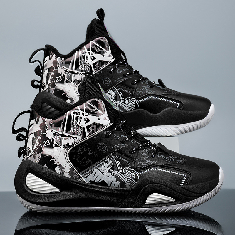 Zapatos deportivos de baloncesto para hombre 2025 otoño para jóvenes estudiantes deportivos entrenamiento de combate real carrera casual pelota antideslizante de caña alta