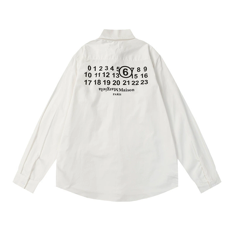 Maison Margiela 24S Maison Margiela MM6 принт буквы круглый вырез мужской и женский модный бренд свободная простая рубашка