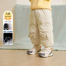 折扣儿童羽绒裤冬季外穿男童女童宝宝加厚裤子2025新款防风保暖裤