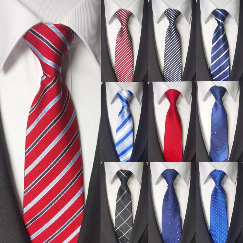 Formal business tie men's lazy zipper manufacturer in stock 8cm easy to pull black striped tie knot-free
