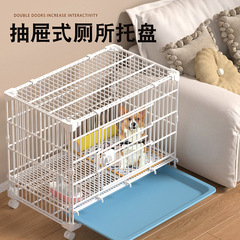 厚い犬ケージバックルホイール付き屋内小型犬ケージ鉄ケージ輸送ケージはペット小屋と積み重ねることができます