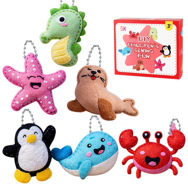 Muñecas de tela no tejida hechas a mano para niños jardín de infantes diy animales materiales hechos a mano bolsas de juguetes para niñas image 3
