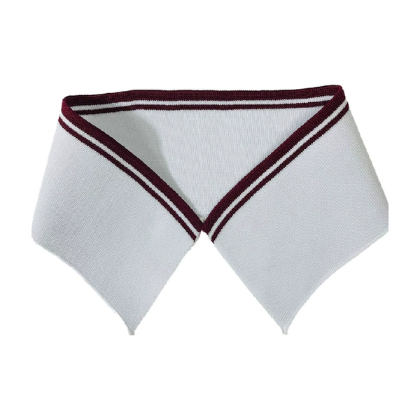 Dark red pattern neckline